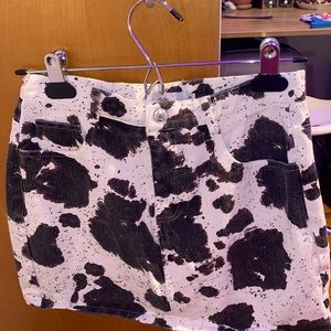 Cow Print Mini Skirt